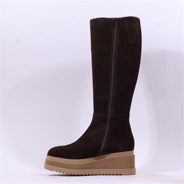 Marco Moreo Stockholm Side Zip Knee High - Brown Suede